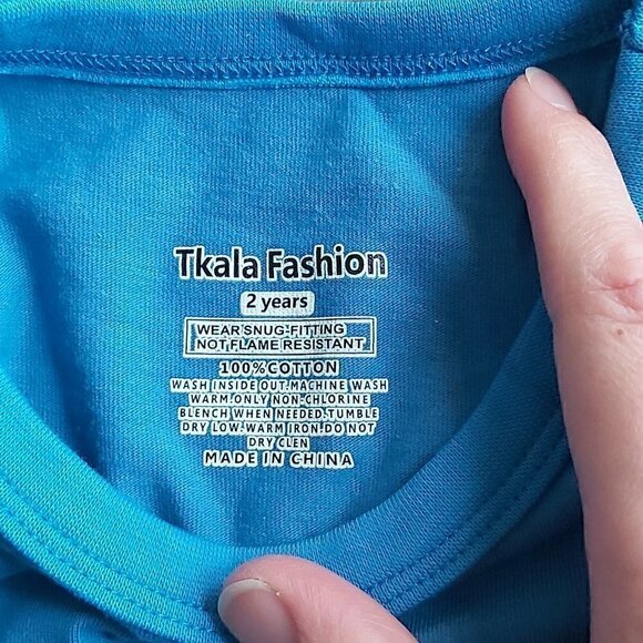 TKALA 100% Cotton Boys Blue Pajama Top With Black Dinosaur Picture Size 2 Years - Picture 7 of 7